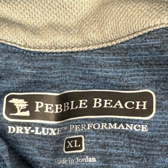 Pebble Beach Mens XL Blue Quarter-Zip Pullover Dry-Luxe Performance Long Sleeve - Picture 9 of 9